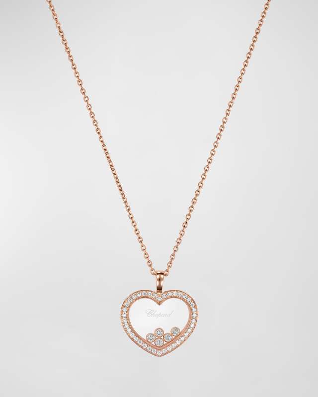 Happy Diamonds 18K Rose Gold Heart Pendant Necklace