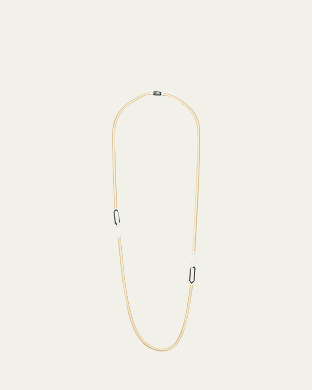 Feelings Black Enamel and Diamond 2-Link Necklace