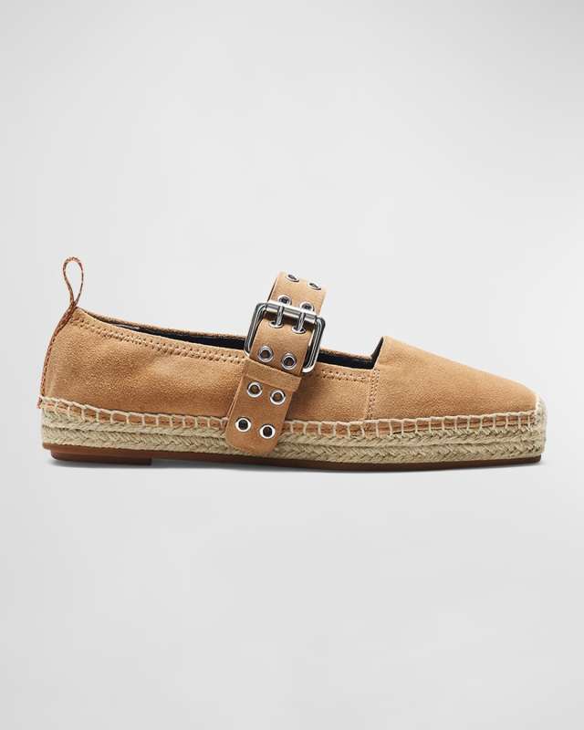 Anteros Suede Mary Jane Espadrilles