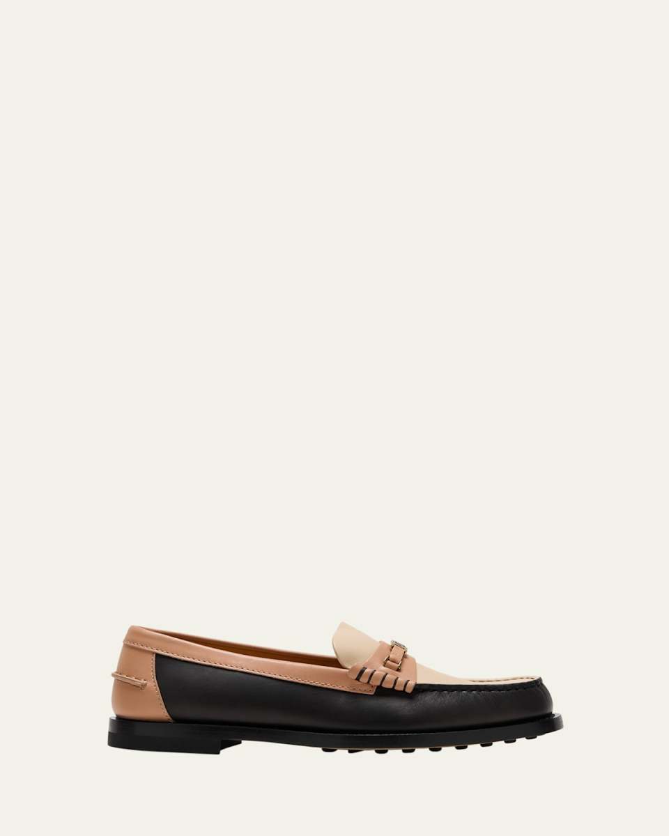 Gomma Colorblock Leather Chain Loafers