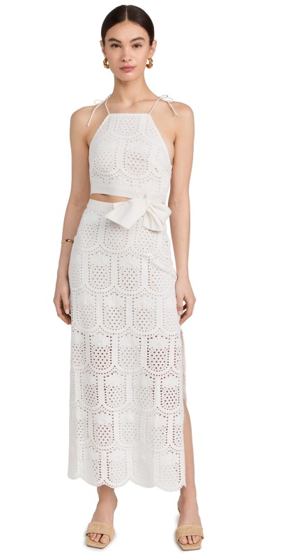 SUNDRESS Janet Dress Pineapple Eyelet White