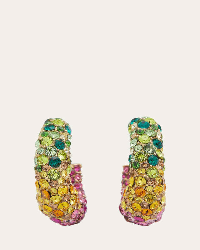 Crystal Hoop Earrings in Rainbow
