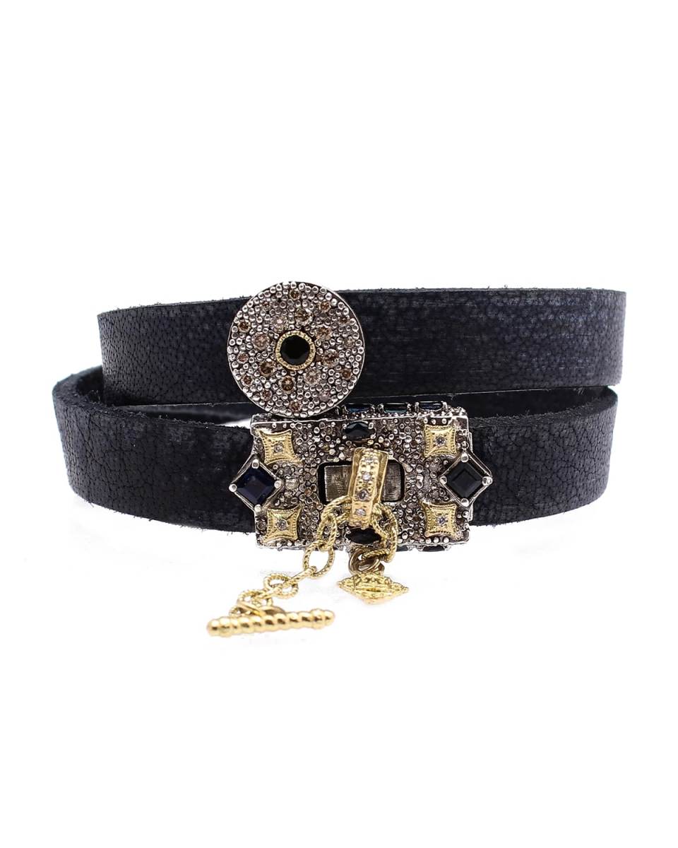 Old World Leather Double-Wrap Bracelet