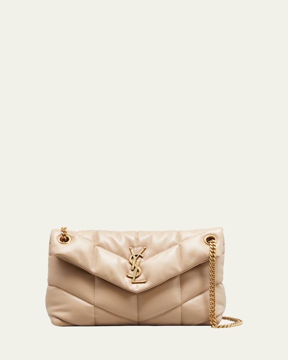 Lou Puffer Small YSL Shoulder Bag in Quilted Leather