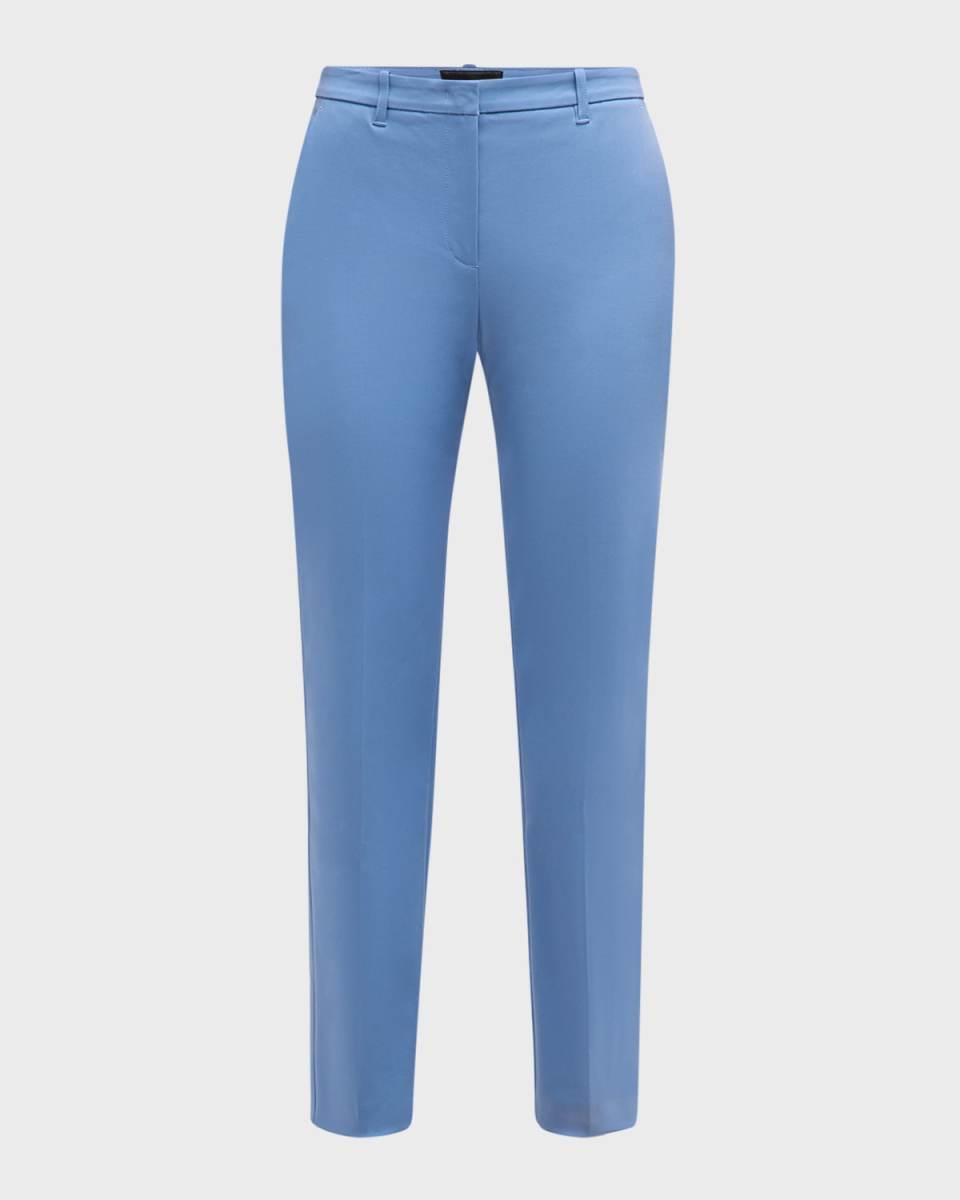 Cropped Straight-Leg Cotton Couture Trousers