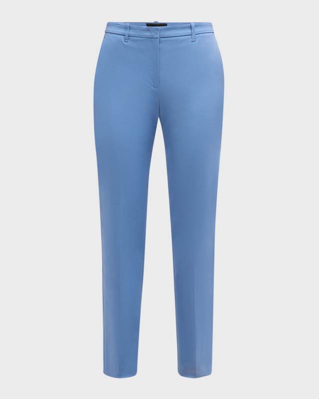 Cropped Straight-Leg Cotton Couture Trousers