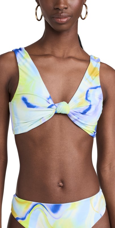 Nomads Playa Bikini Top Geode Print/Sky