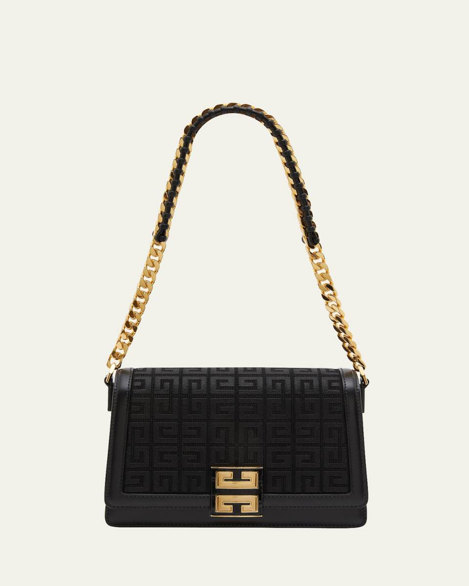 4G Medium Crossbody in 4G Embroidery with Woven Chain
