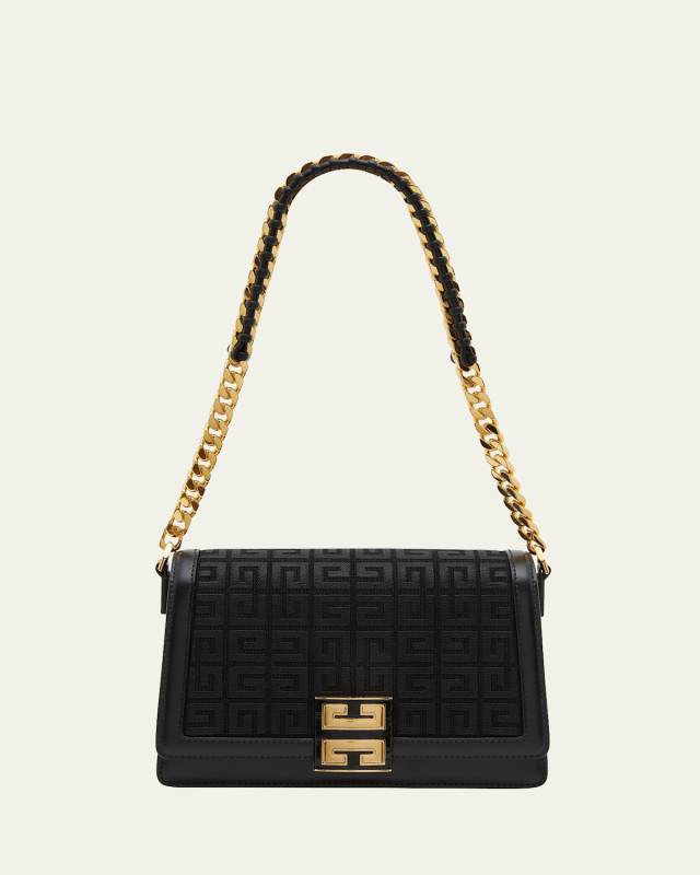 4G Medium Crossbody in 4G Embroidery with Woven Chain