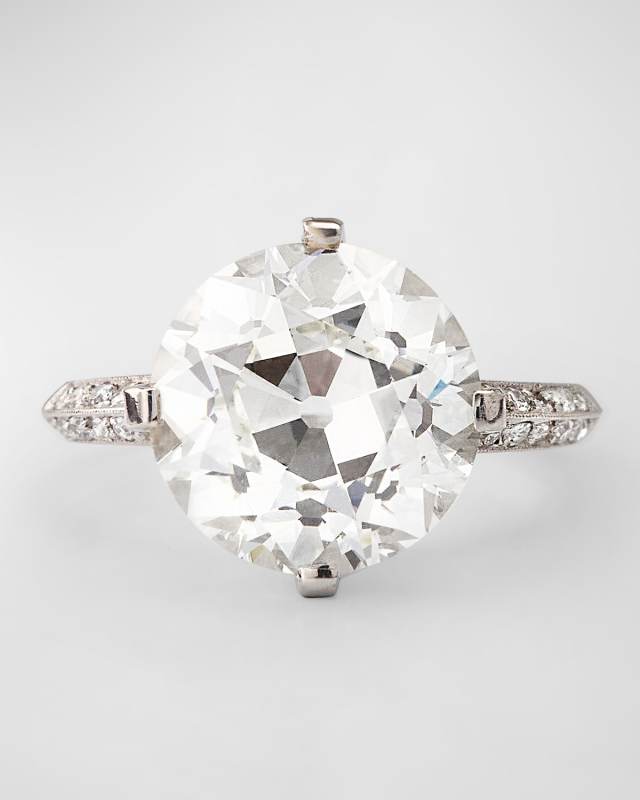 Estate Dreicer Platinum European Diamond Ring, Size 6