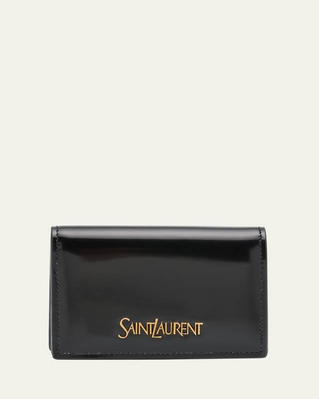 Flap Card Case in Smooth Leather