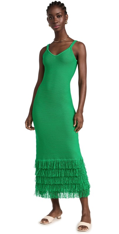 AMUR Decker Fringeidi Dress Snow Pea