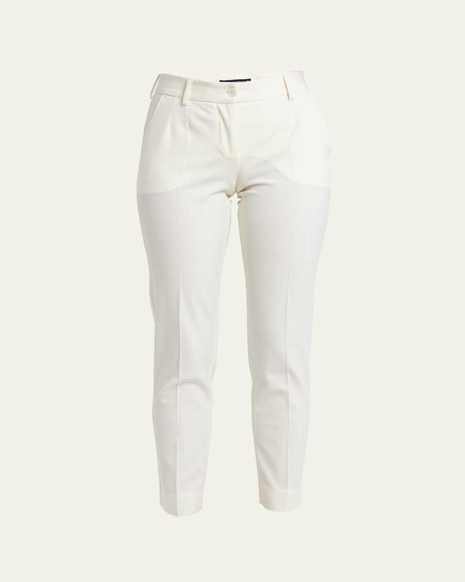 Straight Wool Stretch Pants