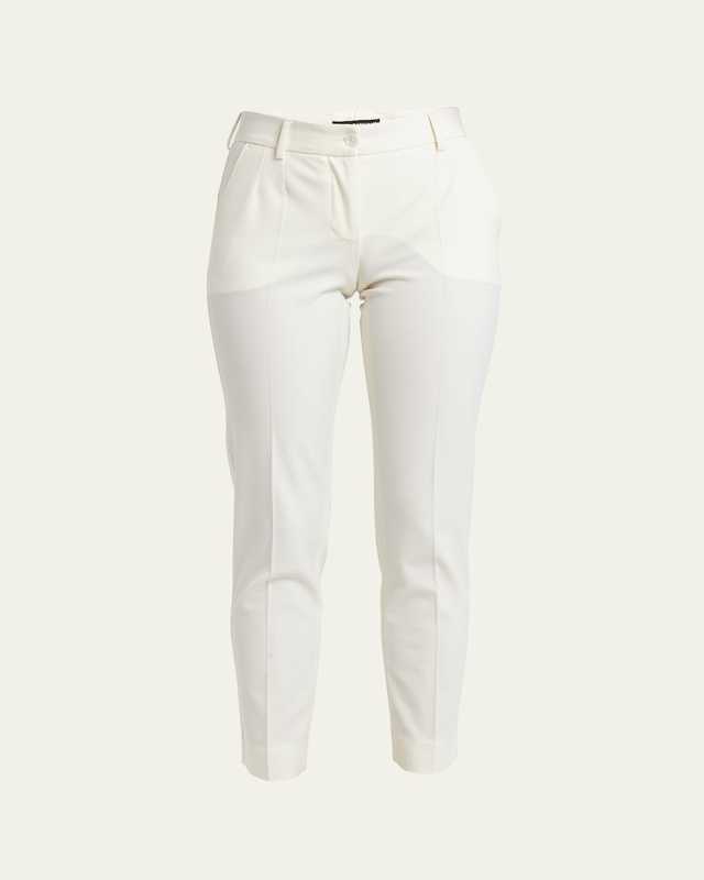 Straight Wool Stretch Pants