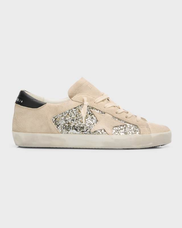 Superstar Suede Glitter Low-Top Sneakers