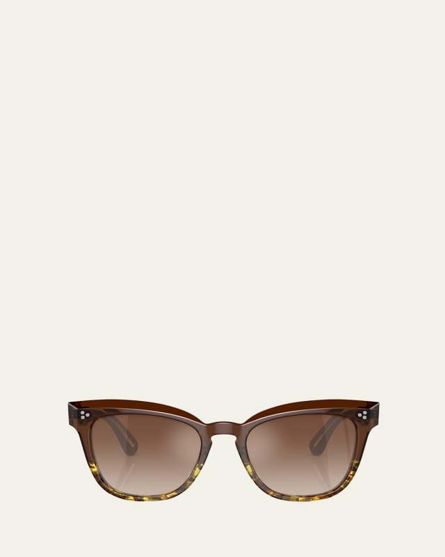 Beveled Acetate & Plastic Butterfly Sunglasses