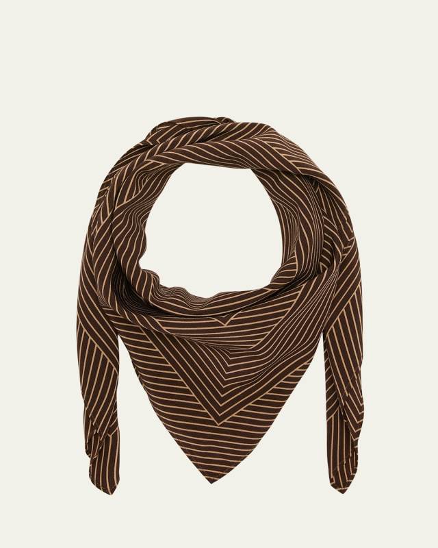 Striped Monogram Silk Scarf