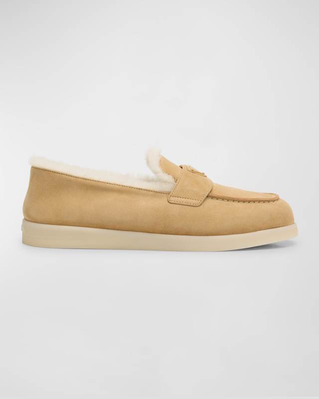 St Tropez Suede Shearling Loafers