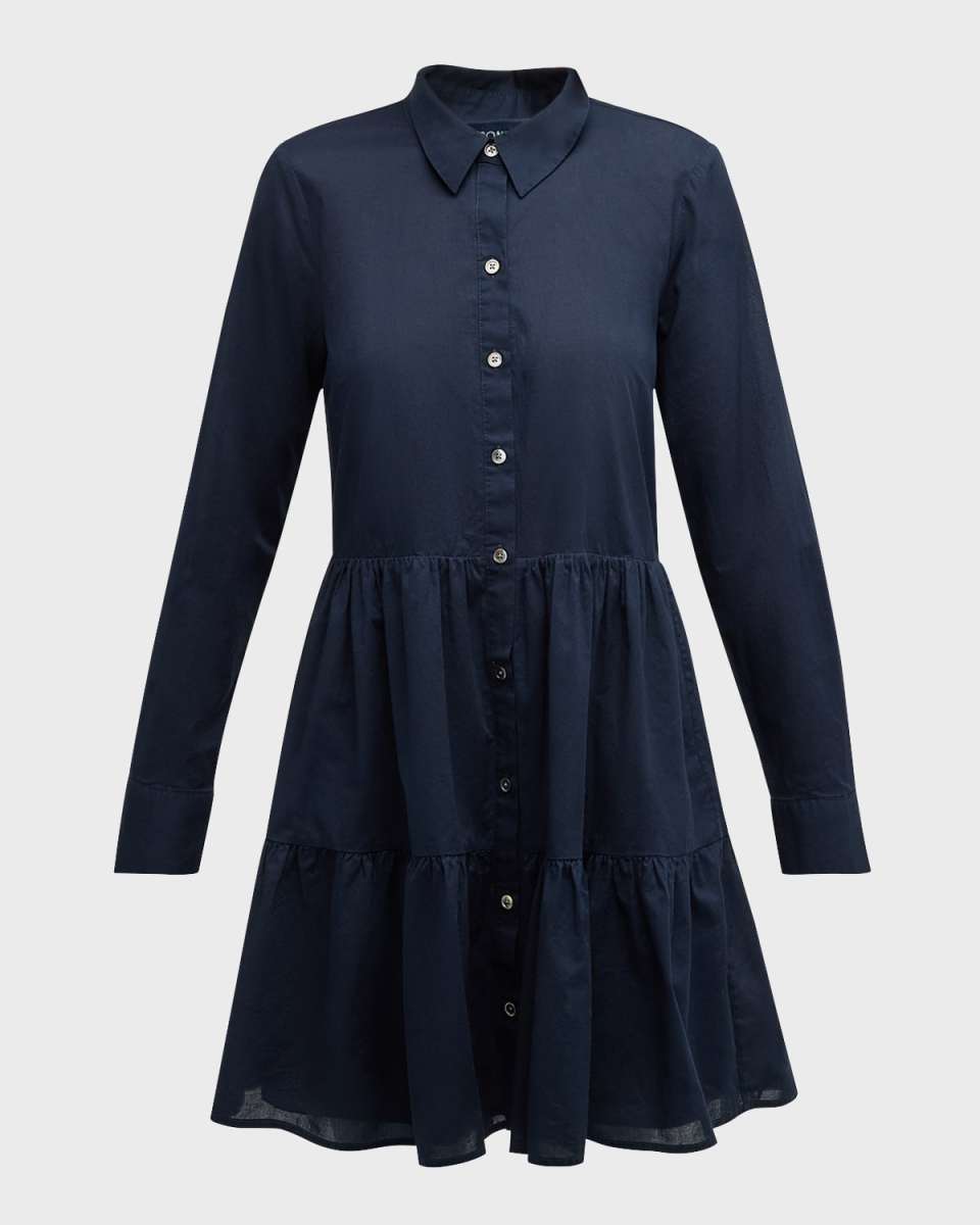 Jemila Button-Front Tiered Shirtdress