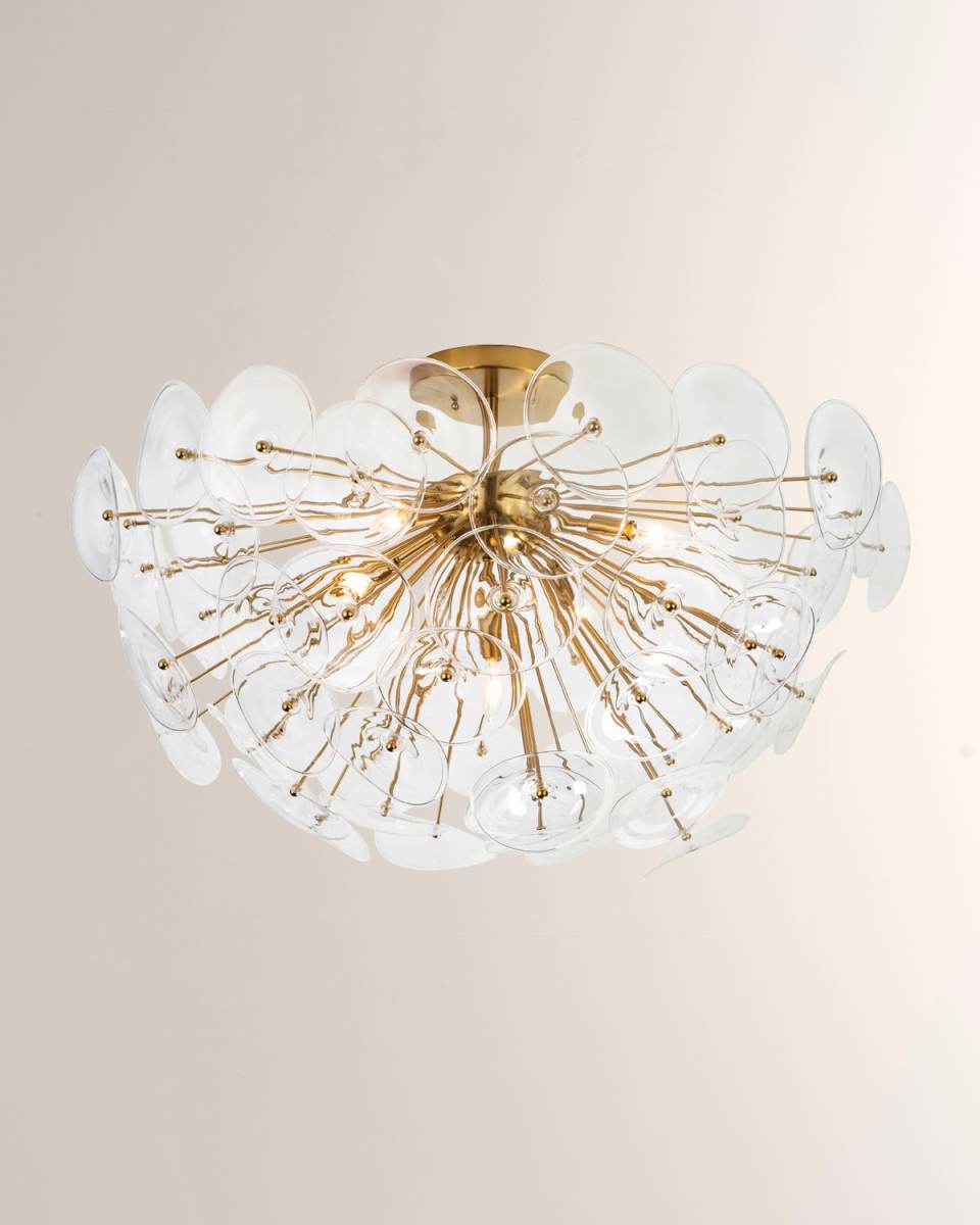 Poppy Glass Semi Flush Mount