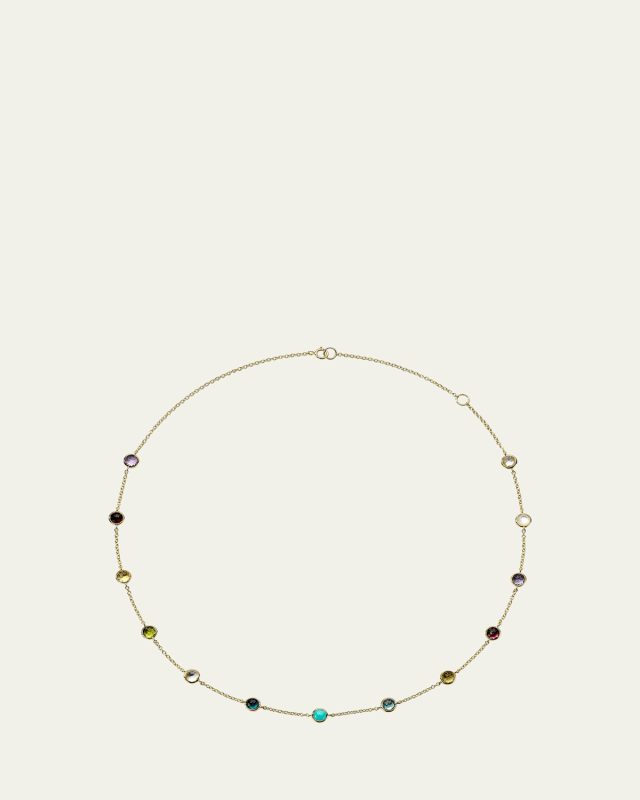 13-Stone Station Necklace in 18K Gold