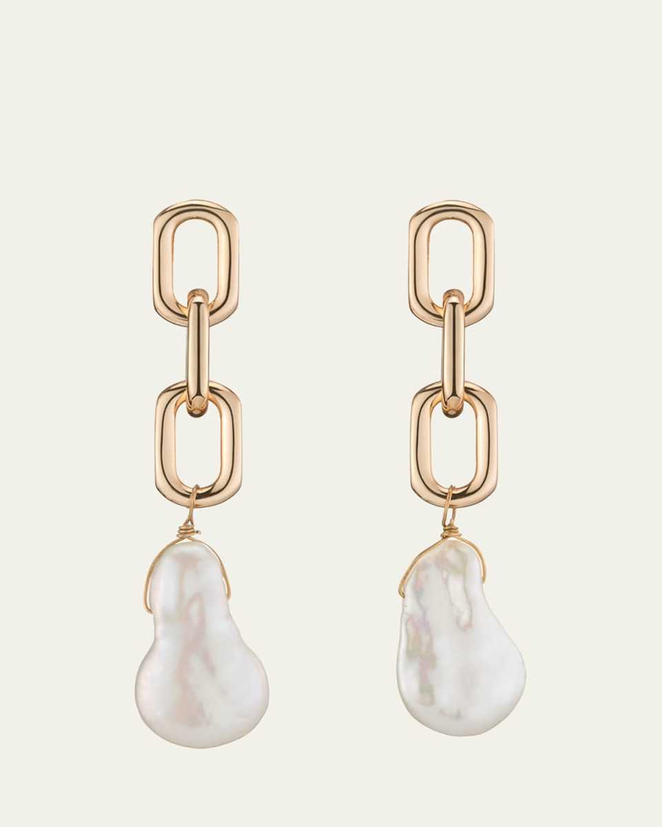 Freshwater Pearl Chain Drop Earrings