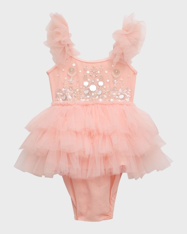Girl's Bebe Crystal Palace Embellished Tutu Dress, Size 3M-24