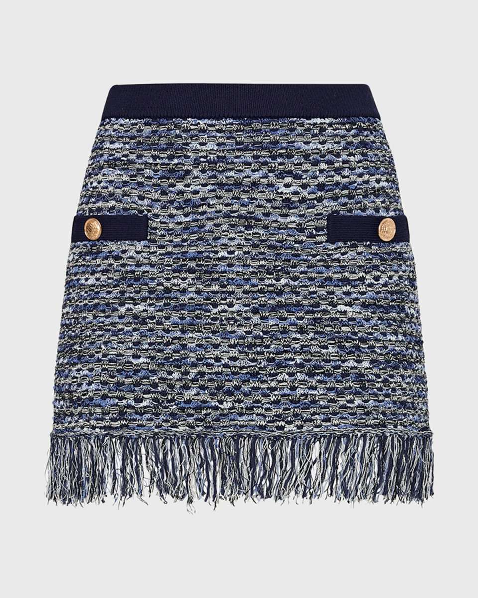 Kali Fringe-Trim Knit Mini Skirt