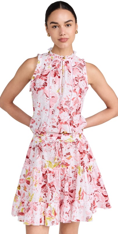 Poupette St Barth Clara Mini Dress Pink Nemesia