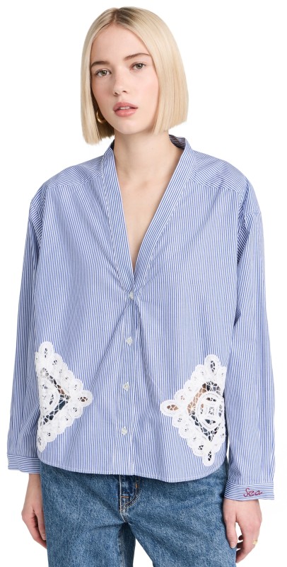 Sea Tori Stripe Top Blue