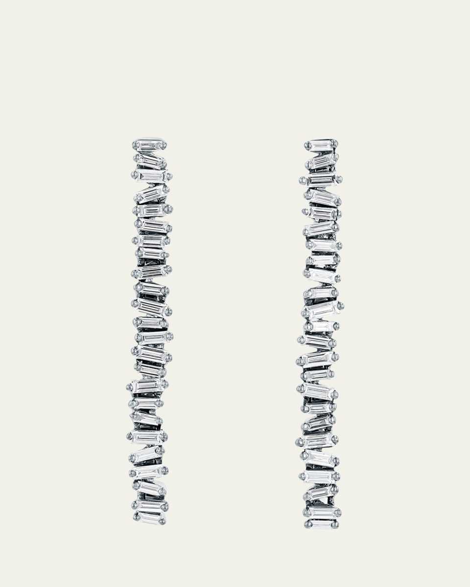 18K White Gold Classic Diamond Savannah Midi Drop Earrings