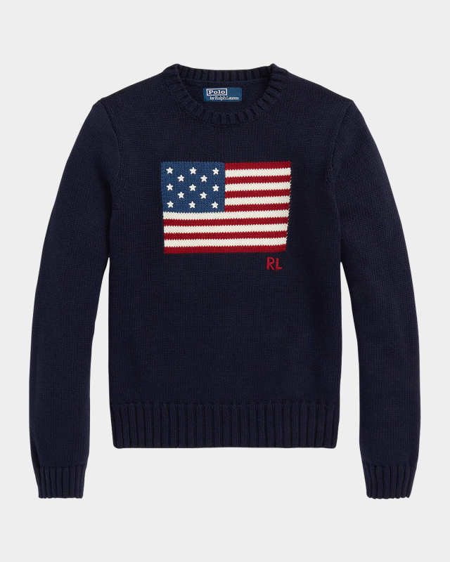 Flag Cotton Crewneck Sweat