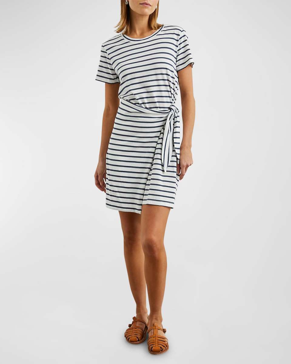 Edie Striped Wrap Mini Dress