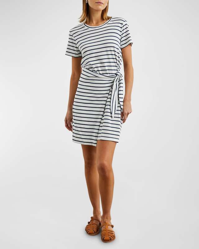 Edie Striped Wrap Mini Dress