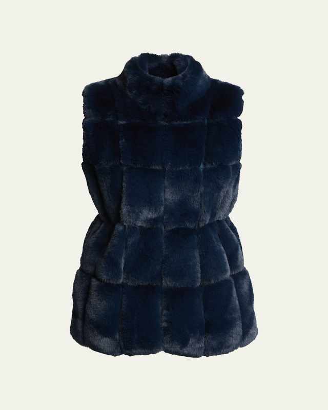 Quilted Faux Fur Swing Vest