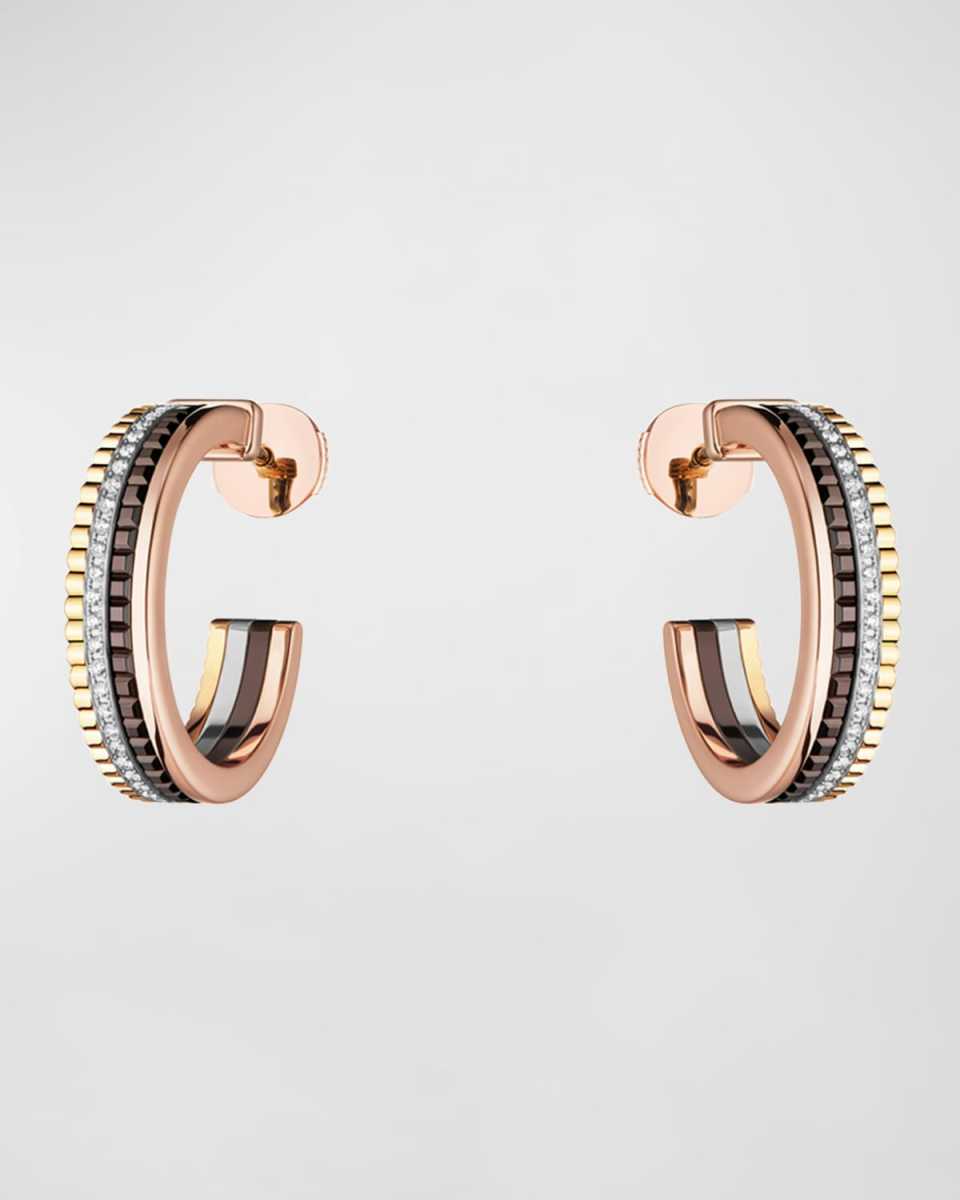 Quatre Classique 18K Gold Small Diamond Hoop Earrings