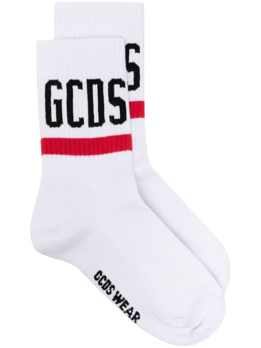 intarsia-logo crew socks