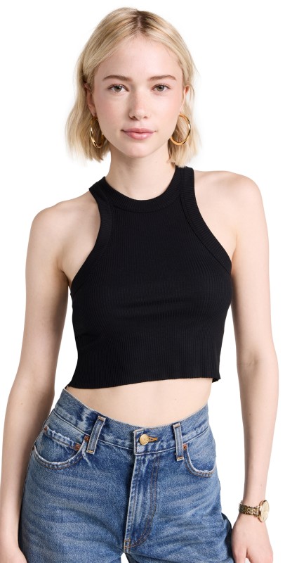 WSLY The Rivington Cropped Tank Black