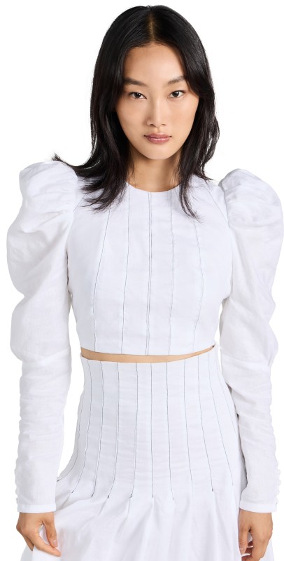 BARDOT Zeta Puff Sleeve Top Orchid Wht