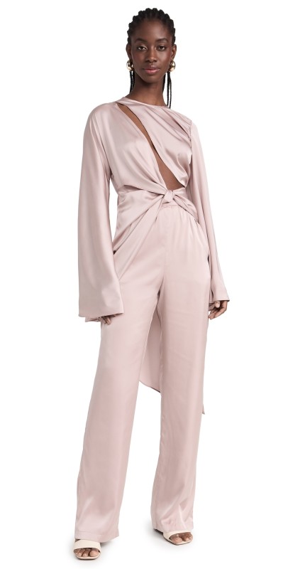 Andrea Iyamah Reba Cutout Top Pearl Purple