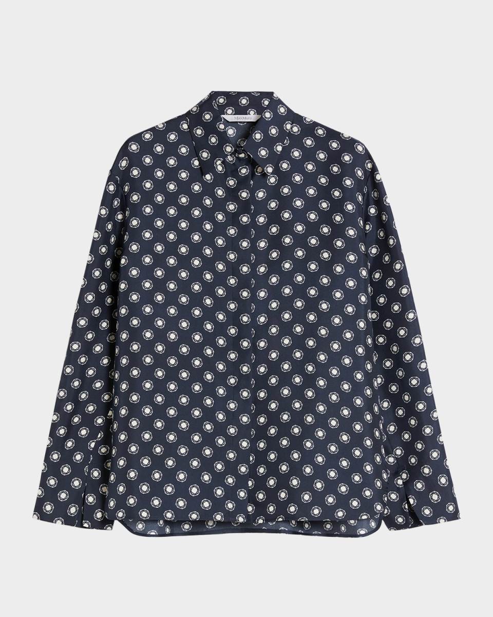 Urna Medallion-Print Silk Shirt