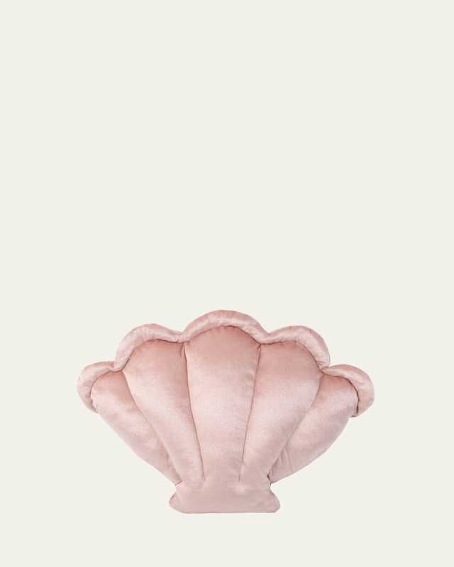 Pearl Oyster Plush Velvet Pillow 14 in