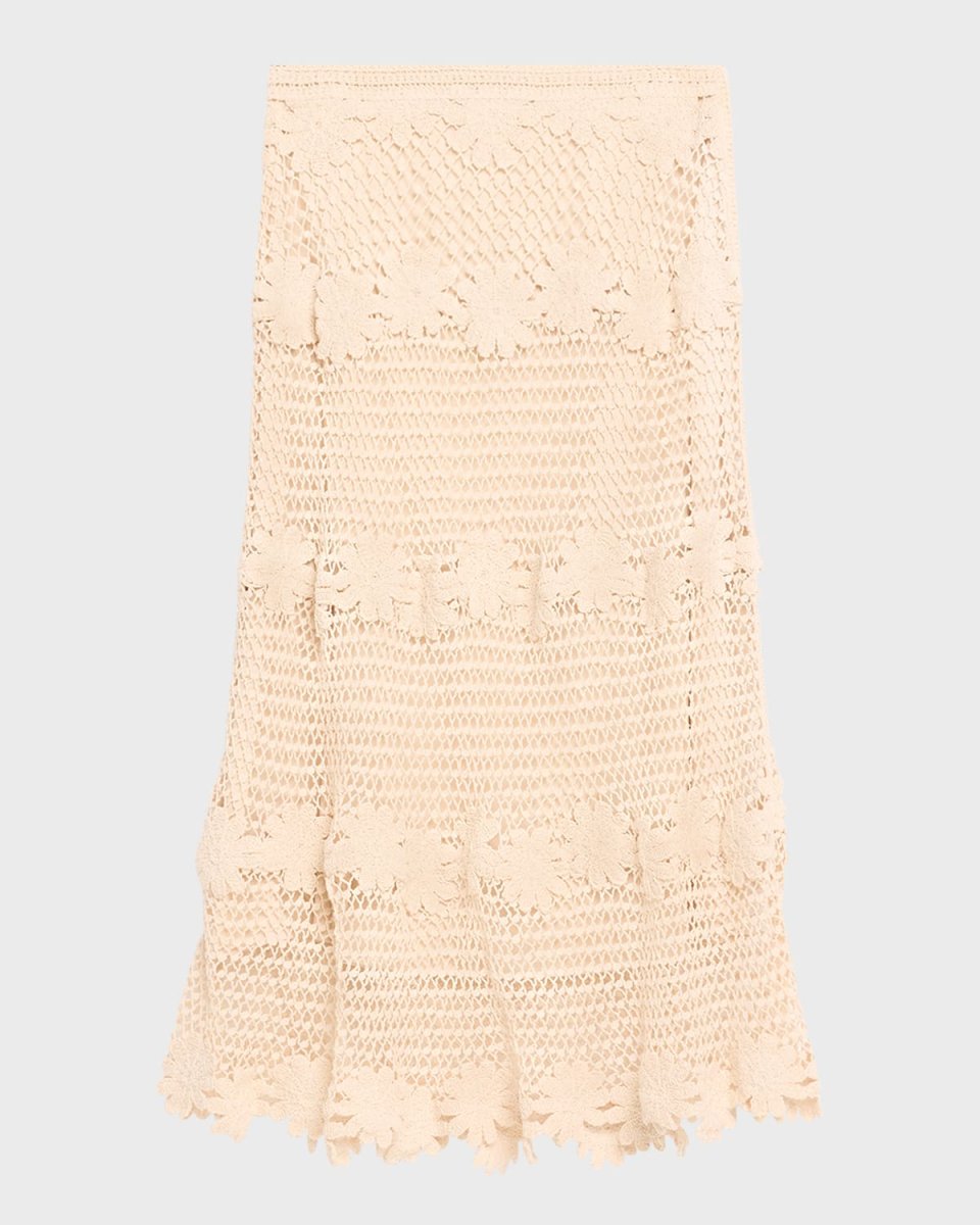 Presley Floral Crochet Midi Skirt