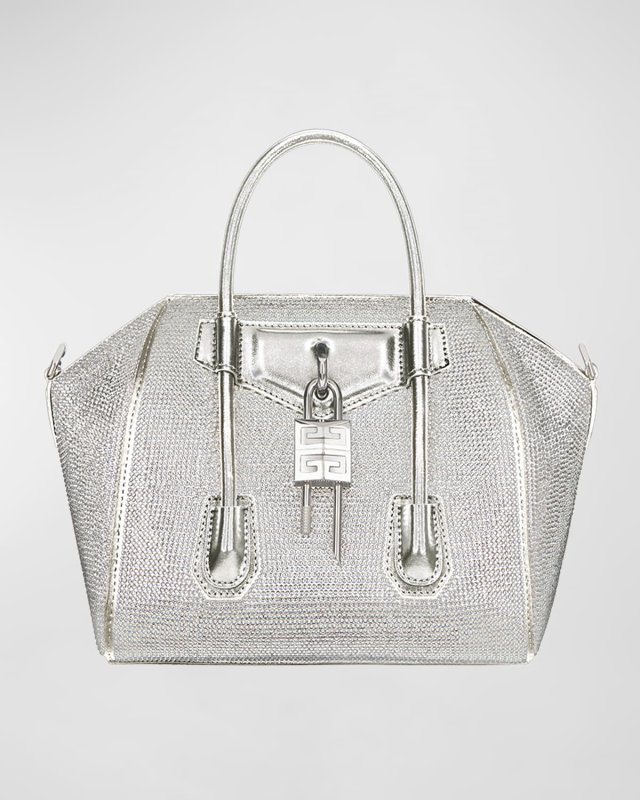 Antigona Lock Mini Top Handle Bag in Satin Strass
