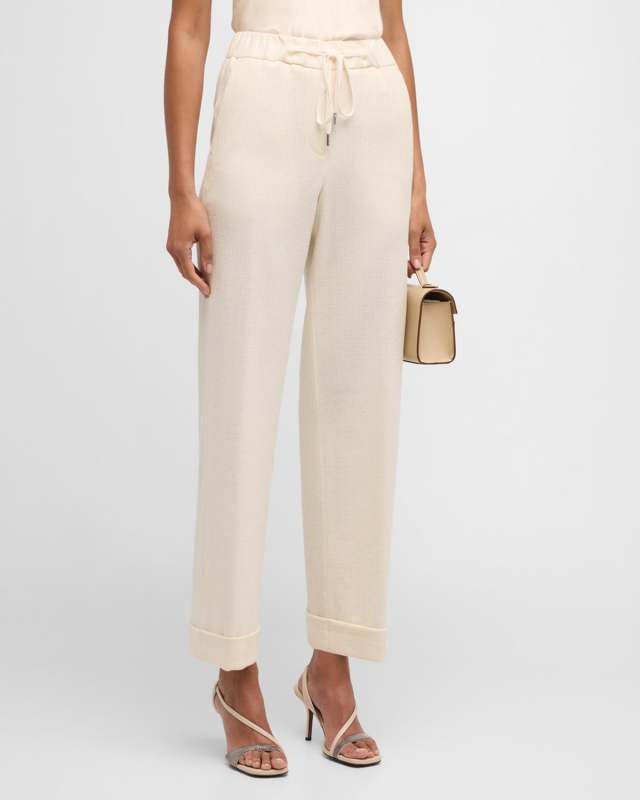 High-Rise Straight-Leg Palazzo Pants