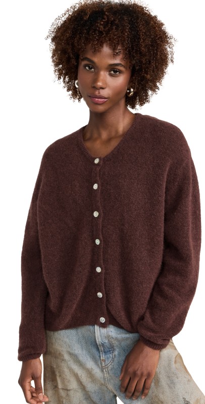 American Vintage Vitow Cardigan Choco Chine Noir