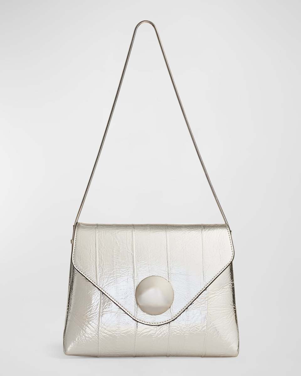 Bobbi Envelope Flap Eel-Embossed Shoulder Bag