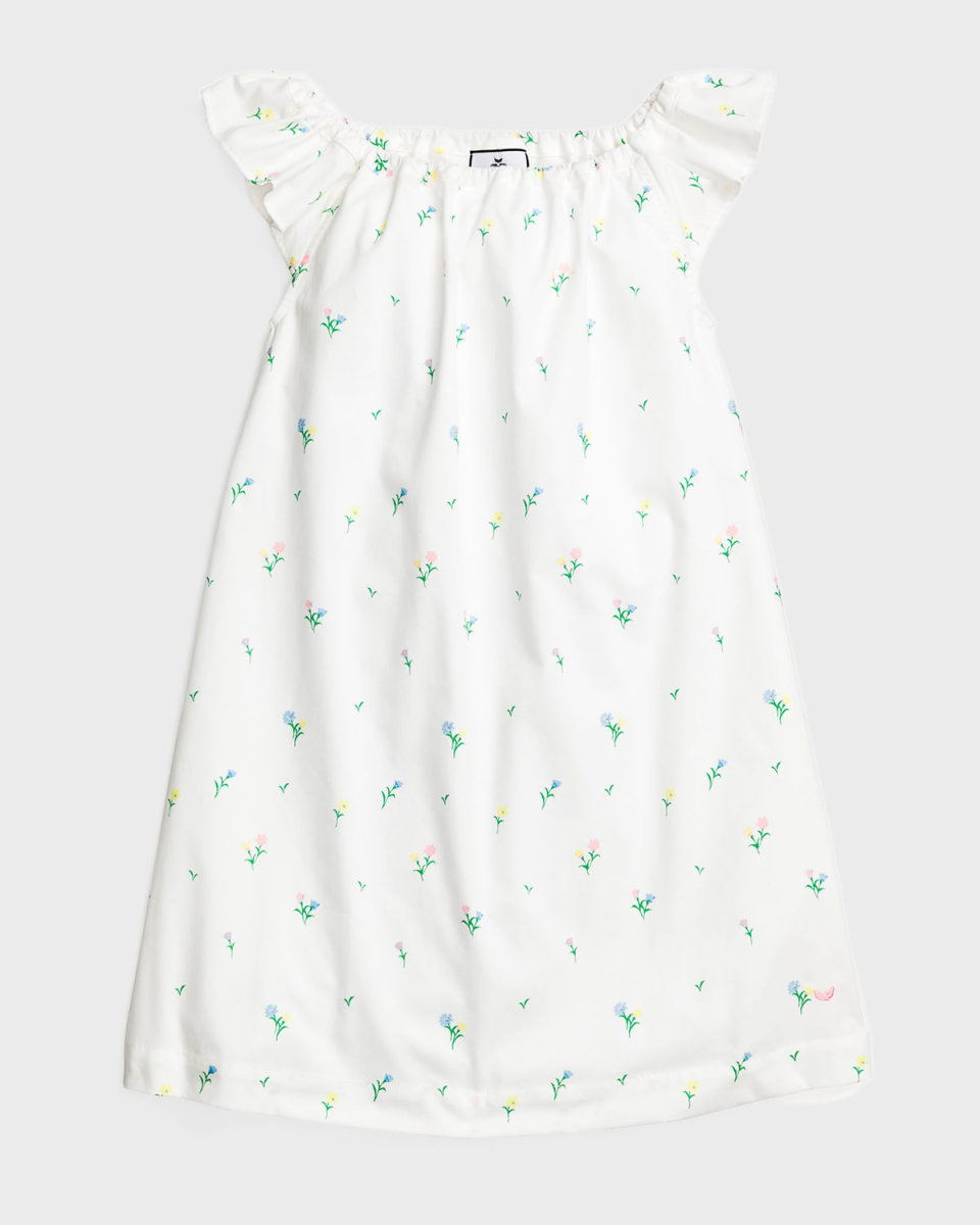 Kid's Isabelle Tulips Flutter-Sleeve Nightgown, Size 6M-14