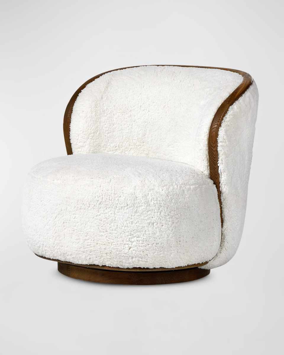 Kittridge Faux Fur Swivel Chair