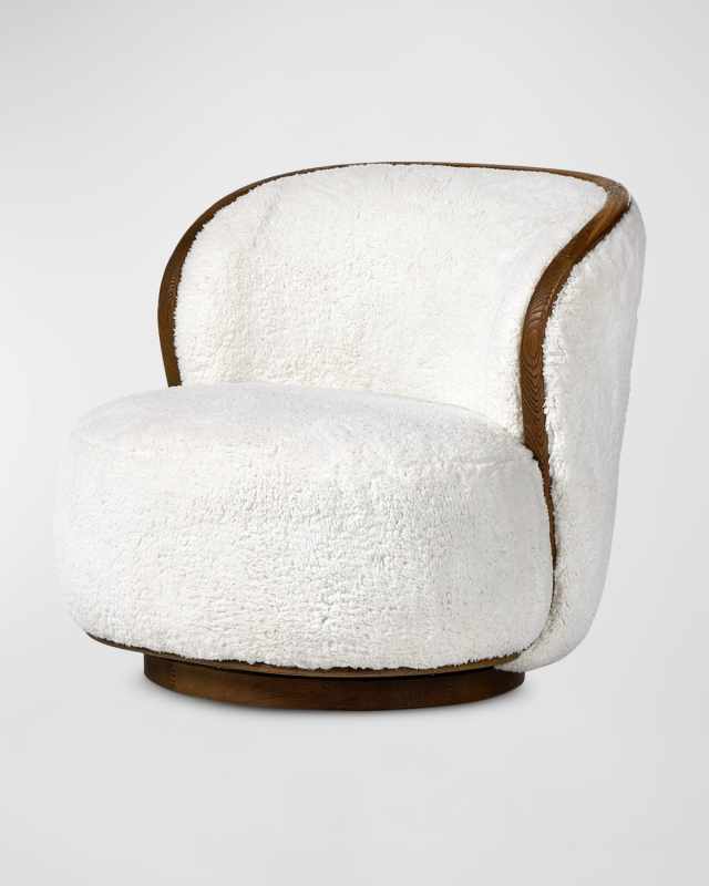 Kittridge Faux Fur Swivel Chair